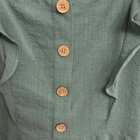 A.Byer Women Ruffled Front Sleeveless Green Summer Dress Size Large - Picture 7 of 10